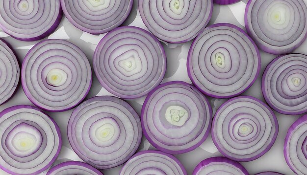 Photo slices of onions top view