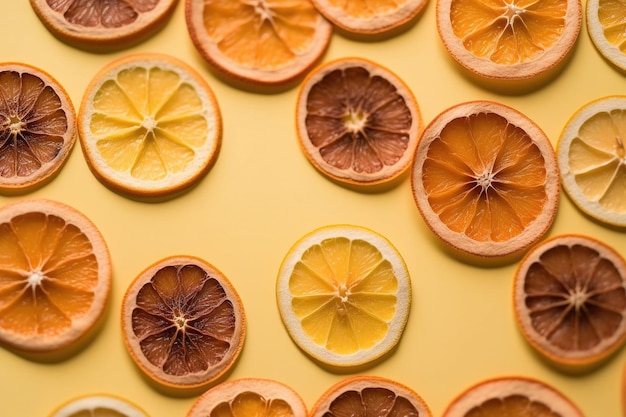 Slices of orange and lemon Dried orange and lime slices AI Generated