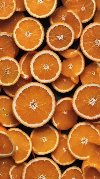 Slices of oranges as a background top view