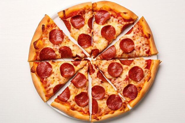 Slices of pizza arranged on a marble serving board