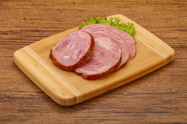 Slices of pork meat ham