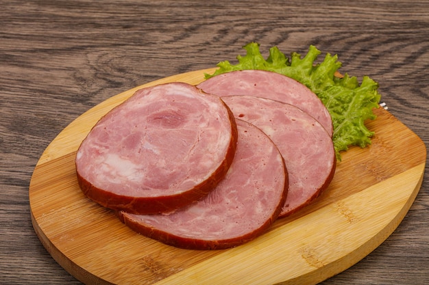 Slices of pork meat ham