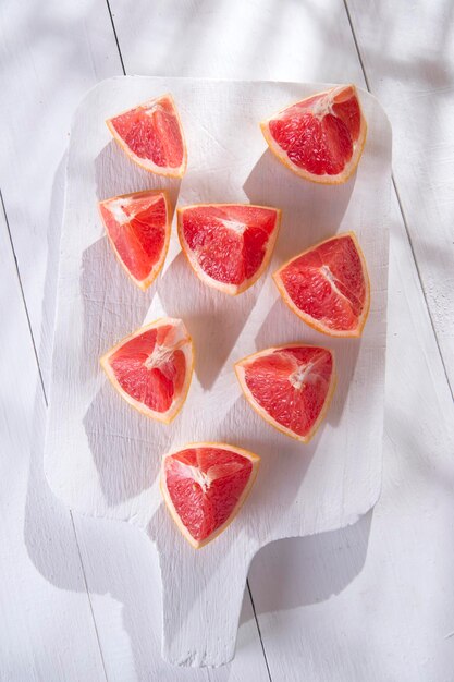 Slices of red grapefruit