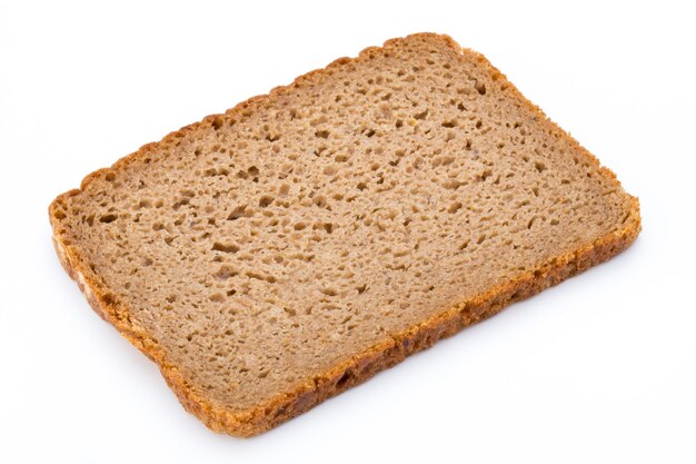 Slices of rye bread isolated