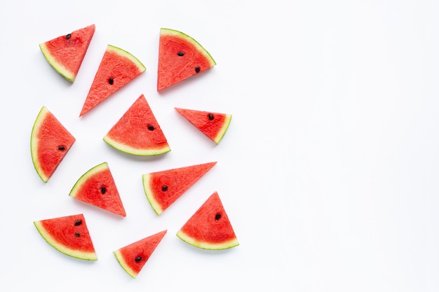 Slices of watermelon isolated on white 