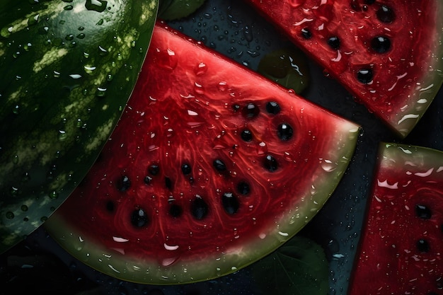 Photo slices of watermelons neural network ai generated