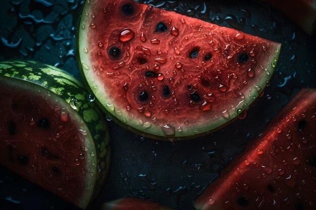 Slices of watermelons Neural network AI generated