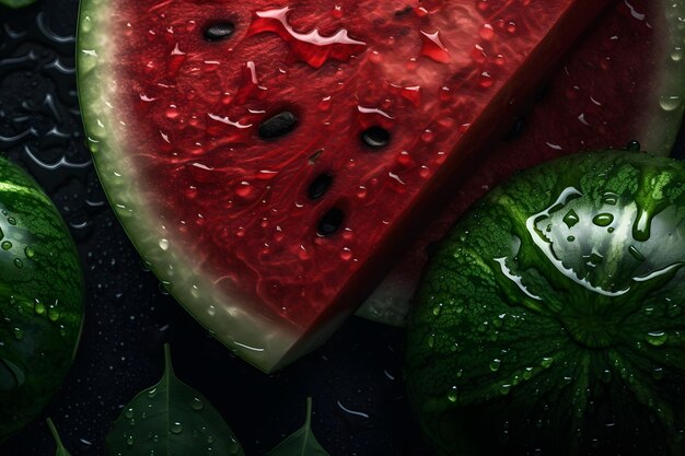 Slices of watermelons Neural network AI generated