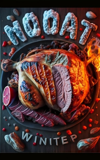Photo slicing eye of round roasted beef with knife