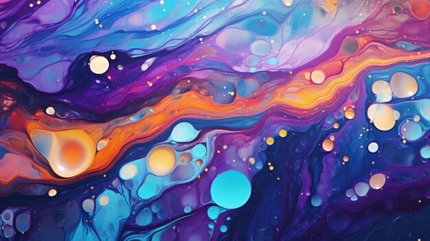 スリック・オイル・リープ・パターン 抽象と虹色の背景