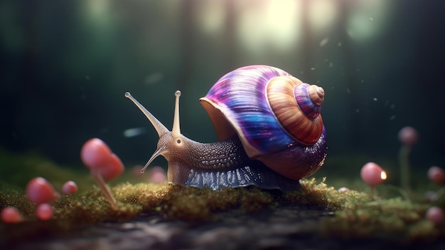 A slick snail with a shell suit AI generated