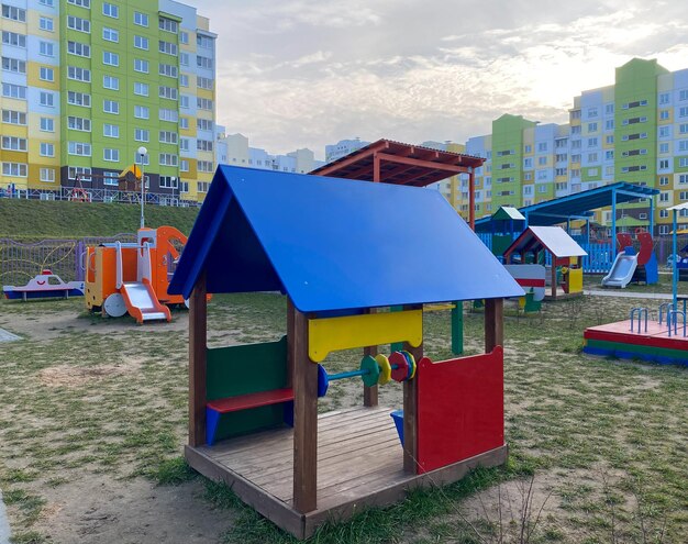 Slide for children sandbox gazebo Equipped childrens playground