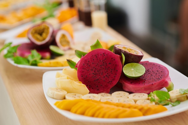 SLieced Fruits on Plate