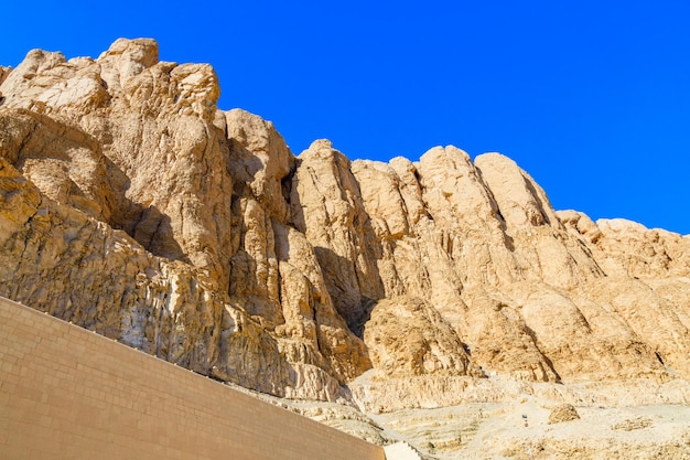 Sliffs near the temple of Hatshepsut in a Luxor Egypt