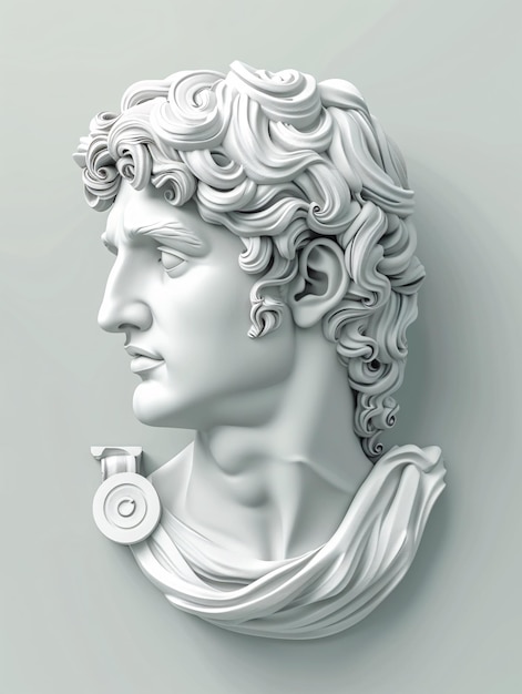 Slimme Griekse Godheid Hoofd Illustratie 3D Model