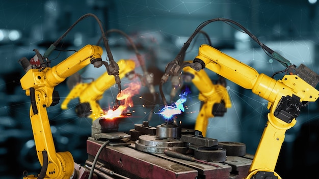 Slimme industriële robotarmen modernisering voor digitale fabriekstechnologie