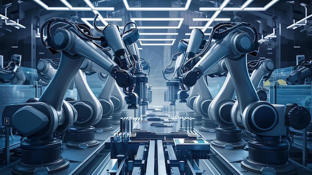 Slimme industriële robotarmen voor digitale fabrieksproductietechnologie