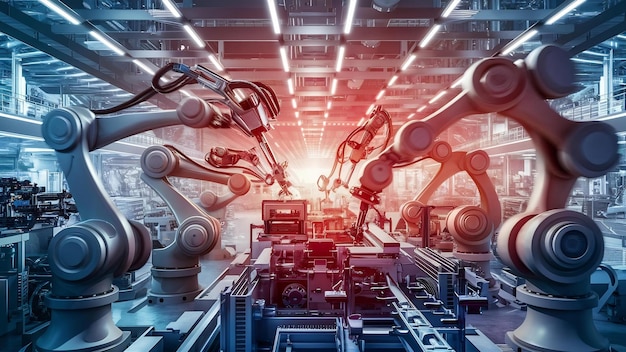 Slimme industriële robotarmen voor digitale fabrieksproductietechnologie