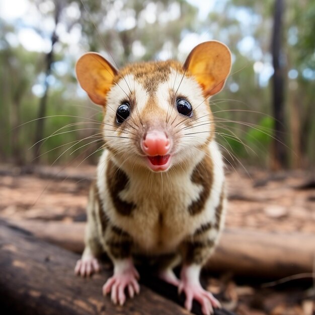 Slimme, slanke, gevlekte quoll met kenmerkende witte vlekken