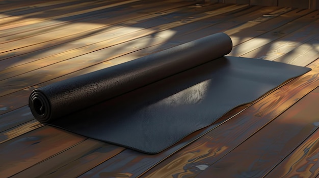 Slip black yoga mat