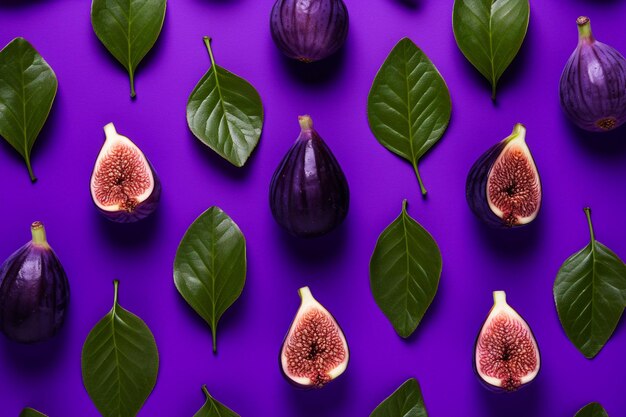 Slit figs on a purple background