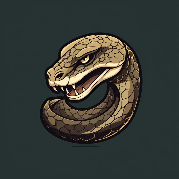 Photo slithering serpent a minimalistic vector snakehead logo