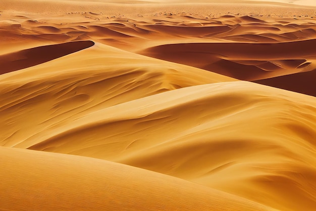 Sloping hills of sand and lifeless no people desert dunes