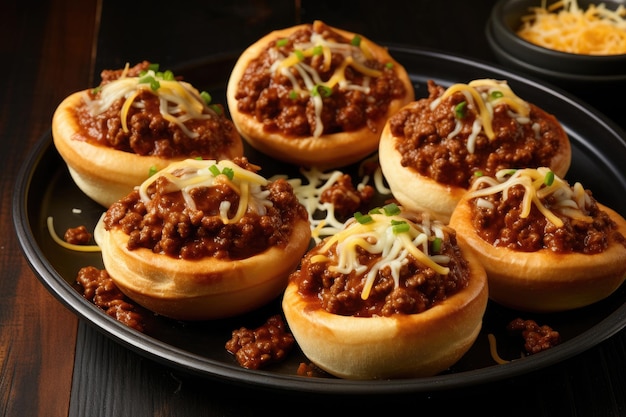 Sloppy joe cups with ground beef onion and cheese