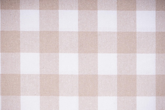 Photo sloseup of vintage checkered towel textured background top view