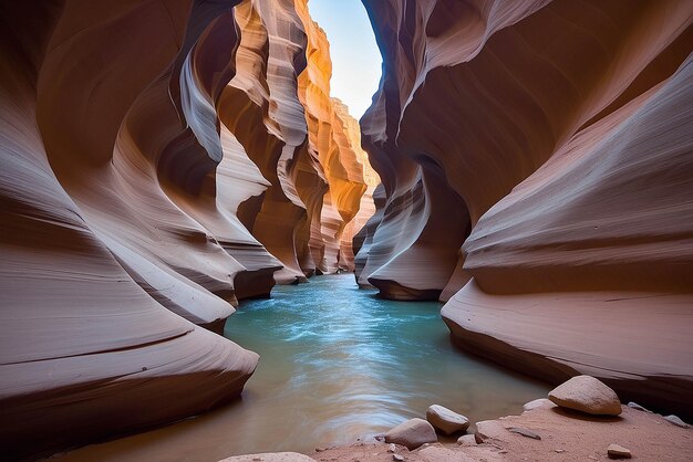 애리조나 주 외에 있는 슬롯 캐니언 (Slot Canyon) 은 풍력과 물의 침식으로 인한 아름다운 색과 모래암이다.