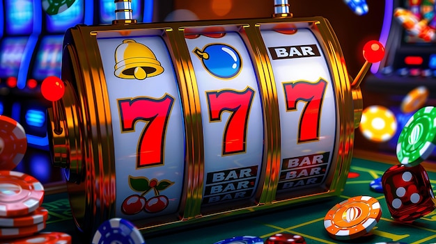 A slot machine that has the number 7 on it | Premium AI-generated image