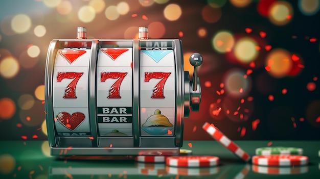 A slot machine that has the number 7 on it | Premium AI-generated image