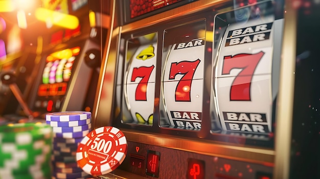 A slot machine with the number 7 on it | Premium AI-generated image