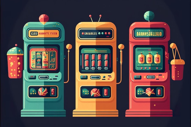 Slot machines flat illustration