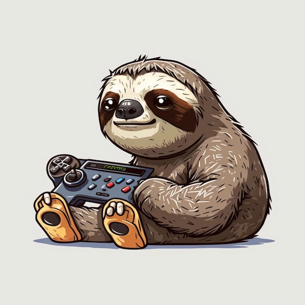 Sloth Game Character Style Vector Illustration