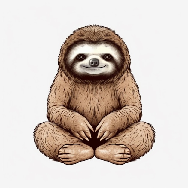 a sloth sitting on its hind legs with its paws crossed generative ai