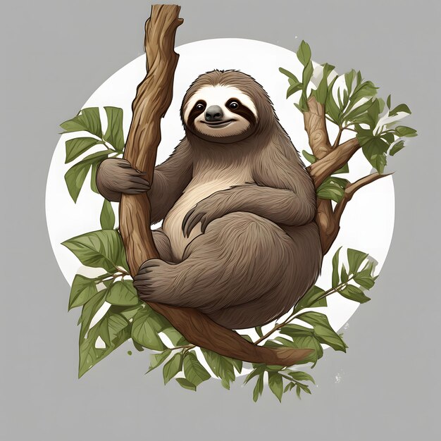 Photo sloth watercolor graphic