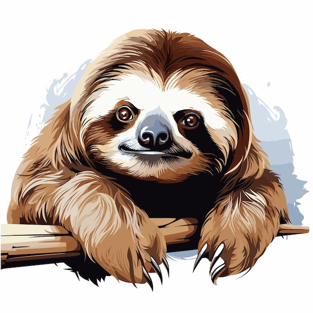 sloth on white background