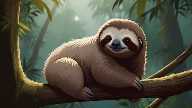 Photo a sloth with a smile on its face