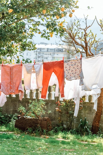 Slothes drying in the sun