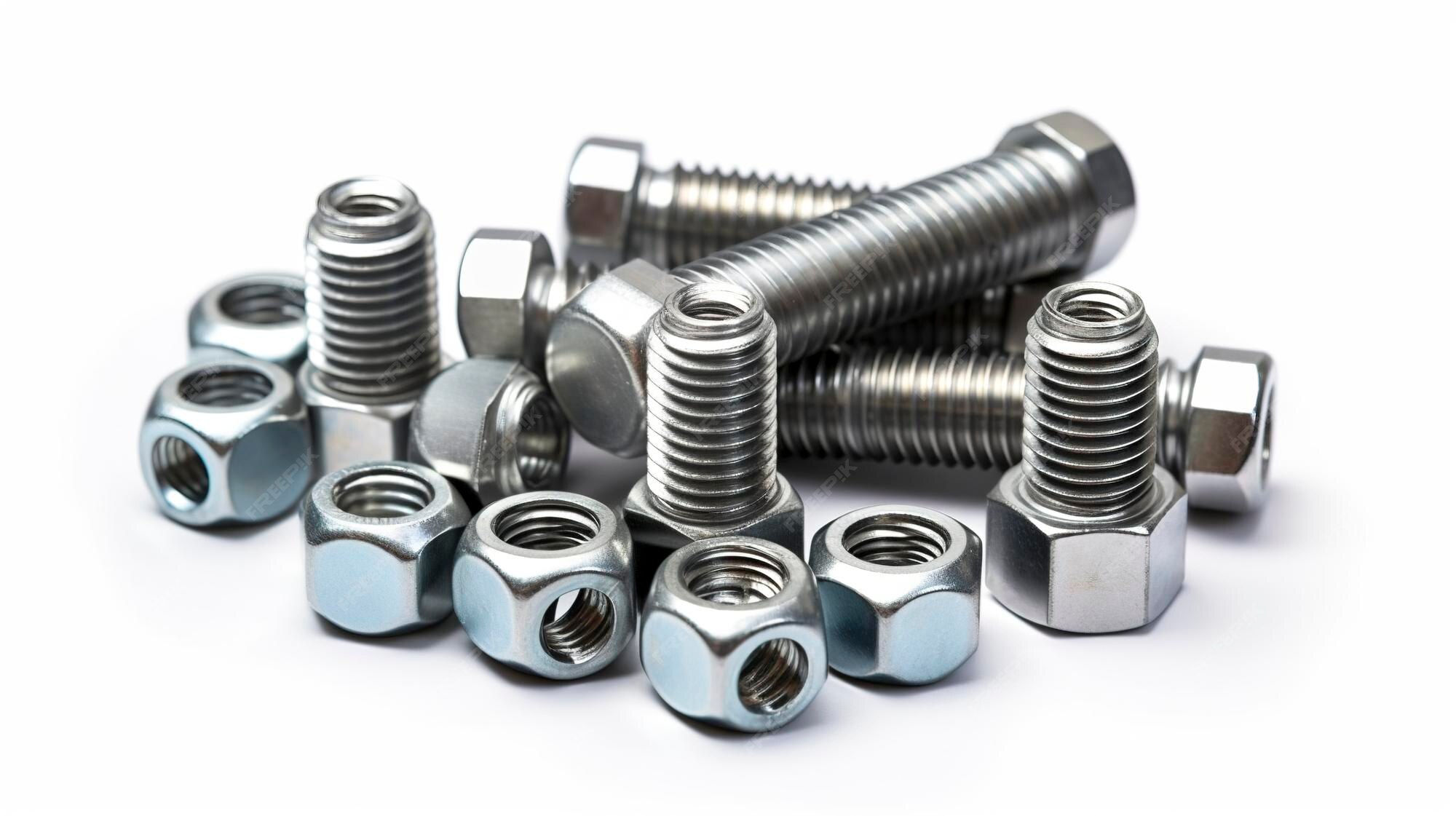 Premium AI Image Slotted Nut Bolts with white background