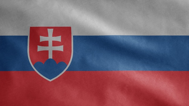 Slovak flag waving in the wind