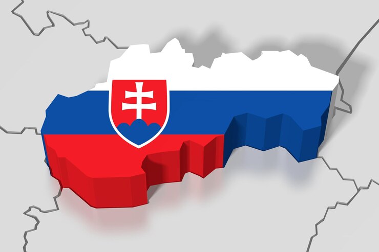 Photo slovakia country map and flag 3d illustration