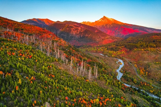 슬로바키아 풍경 산 풍경 높은 Tatras 산맥 Liptov 지역에서 슬로바키아의 Krivan 피크 상징