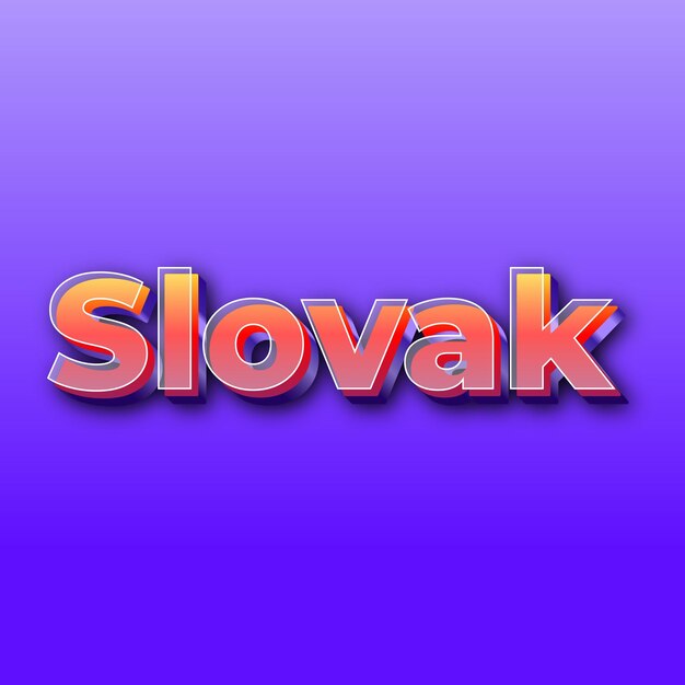 Slovaktext effect jpg gradient purple background card photo