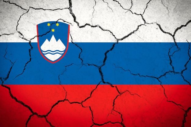 Slovenia cracked country flag