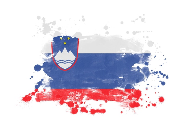 Slovenia flag grunge painted background