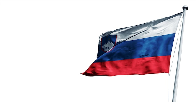 slovenia waving 3d render flag, on a white background. - image