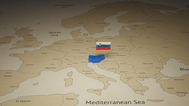 Slovenië kaart en vlag ontwerp social media post