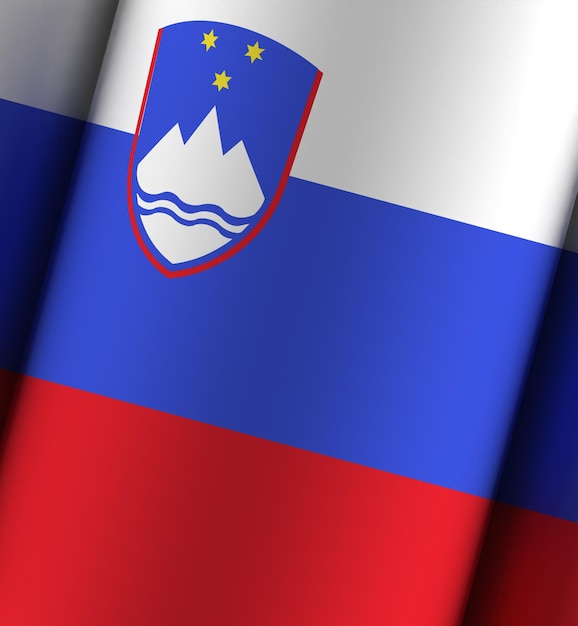 Slovenië vlag dramatische achtergrond full